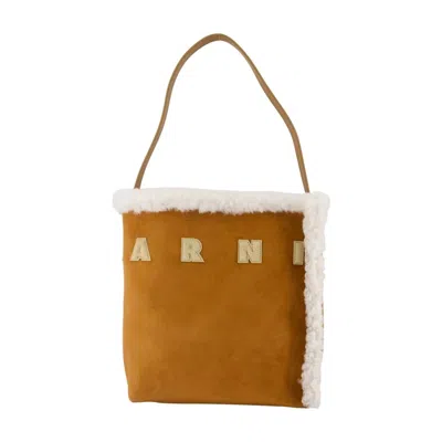 Marni Museo Mini Shopper Bag In Brown