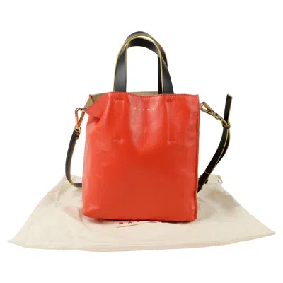 Marni Museo Mini Tote Shoulder Bag In Orange