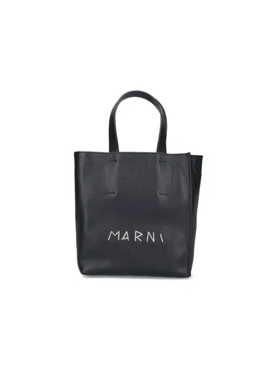 Marni "museo North/south" Mini Bag In Black  