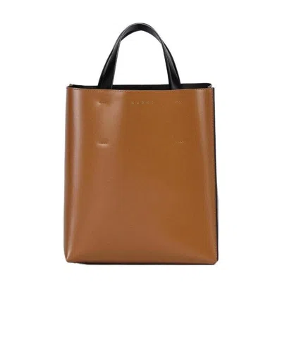 Marni Museo Open Top Tote Bag In Brown