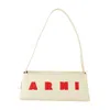 Marni Borsa A Spalla Museo Baguette In Pelle Crema In Neutral