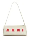 Marni Borsa A Spalla Museo Baguette In Pelle Crema