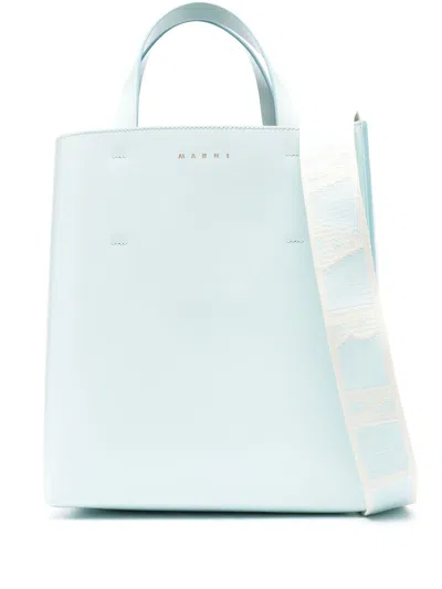 MARNI MUSEO SMALL BAG IN LIGHT BLUE LEATHER