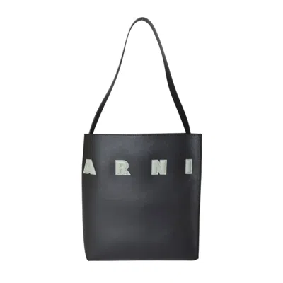Marni Museo Small Black Leather Hobo Bag