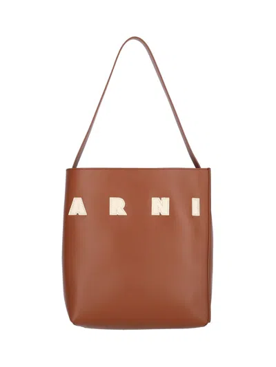 Marni Museo Small Hobo Bag In Brown