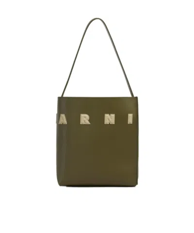 Marni Museo Small Tote In Green
