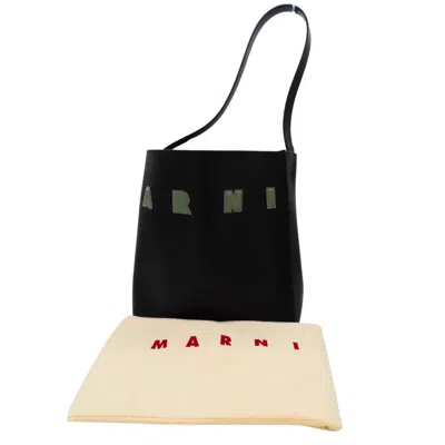 Marni Museo Smooth Leather Shoulder Bag In Green