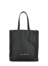 Marni Large Museo Calf Leather Tote Bag In Black