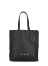 Marni Large Museo Calf Leather Tote Bag In Black