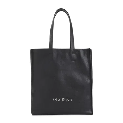 Marni Museo Soft New Large Black Calf Leather Shoulder Bag
