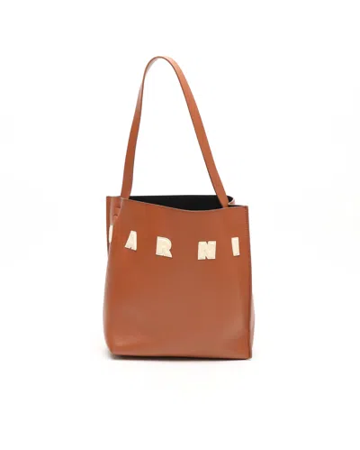 Marni Museo Tote Bag In Brown