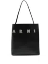 Marni Women Black Leather Small Museo Shoulder Bag In Black