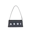 Marni Rectangular Shoulder Bag With Gold-tone Hardware In Black