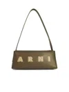 Marni Museo Baguette Bag In Green Leather In Brown
