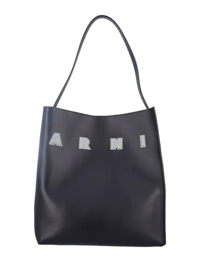 Marni Museum Hobo Bag In Black/steppe