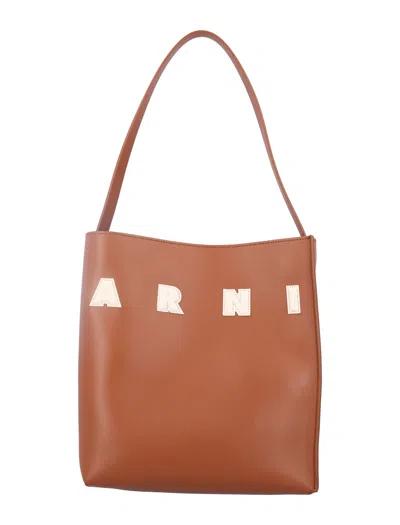 Marni Museum Hobo Small Bag In Moca Ivory