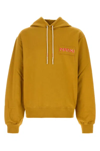 MARNI MUSTARD COTTON SWEATSHIRT