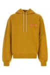 Marni Cotton Hooded Sweatshirt Front Pocket In Yellow