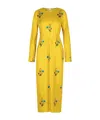 Marni Silk Dress With Long Sleeves And Embroidery In Yellow