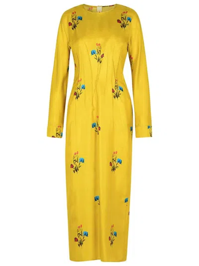 MARNI MARNI MUSTARD SILK DRESS