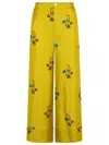 Marni Floral-print Elastic-waistband Straight Trousers In Gold