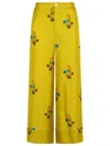 Marni Floral-print Elastic-waistband Straight Trousers In Yellow