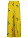 Marni Floral-print Elastic-waistband Straight Trousers In Yellow