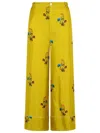 Marni Floral-print Elastic-waistband Straight Trousers In Yellow