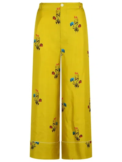 MARNI MUSTARD SILK PANTS
