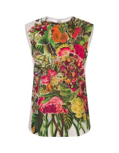 Marni Sleeveless Top With Mystical Bloom Print In Multi