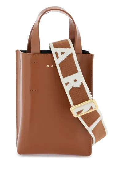 Marni Nano Museo Tote Bag In Brown