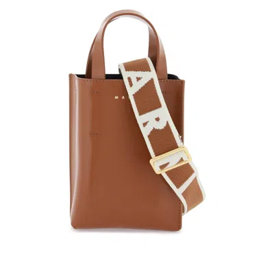 Marni Nano Museo Tote Bag In Brown
