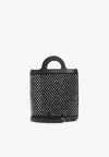 Marni Nano Tropicalia Crystal-embellished Bucket Bag In Black