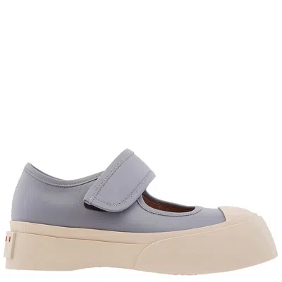 Marni Pablo Mary Jane Nappa Leather Sneakers In Blue