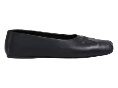 Pre-owned Marni Nappa Leather Seamless Little Bow Ballet (women's) Sneakers In Black