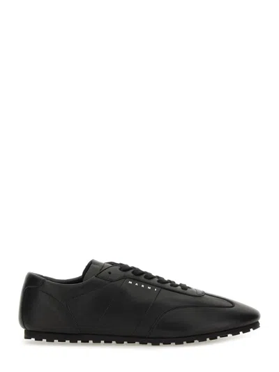 Marni Nappa Leather Softy Soccer Sneaker In Black