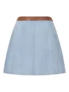 Marni Nappa-waistband Suede Midi Skirt In Blue