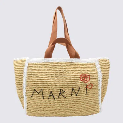 Marni Beige Medium Shopping Tote