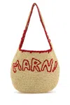 Marni Woven Shoulder Bag With Rounded Shape In Neutral