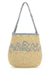 Marni Raffia Small Nassa Shoulder Bag In Brown