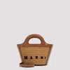 Marni Natural Tropicalia Logo-embroidered Tote Bag In Neutral