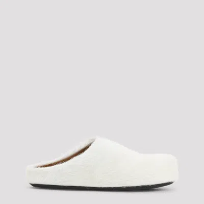 Marni Natural White Calf Hair Fussbett Mules