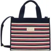 Marni Navy & White Jacquard Shopper Tote In Zo728 Marine/ivory/r