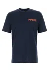 Marni Navy Blue Jersey T-shirt In Green
