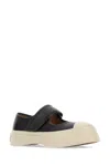 MARNI NAVY BLUE LEATHER MARY JANE SNEAKERS