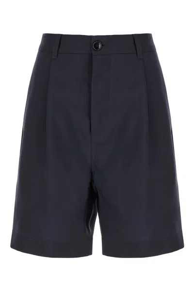 MARNI NAVY BLUE WOOL BERMUDA SHORTS