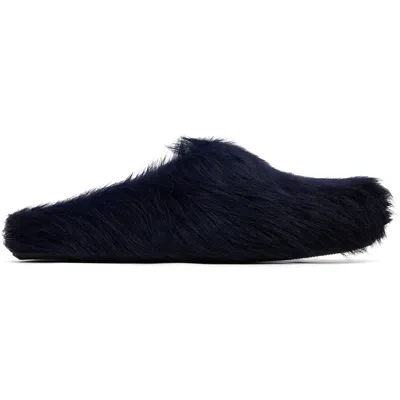 Marni Navy Fussbett Sabot Slip-on Loafers In Blue