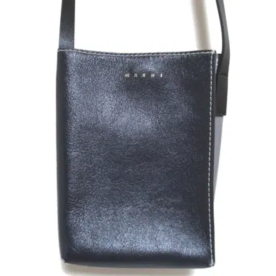 Pre-owned Marni Navy Leather Pochette Shoulder Bag ()