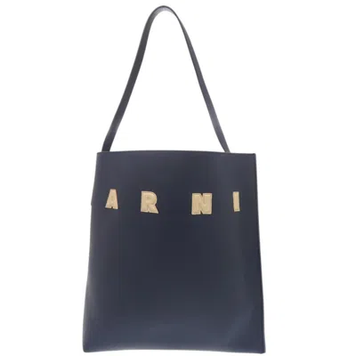 Pre-owned Marni Navy Leather Tote Bag ()