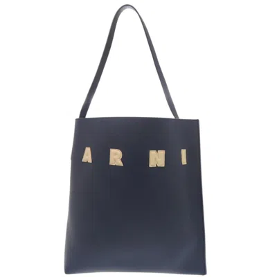 Pre-owned Marni Navy Leather Tote Bag ()